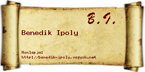 Benedik Ipoly névjegykártya